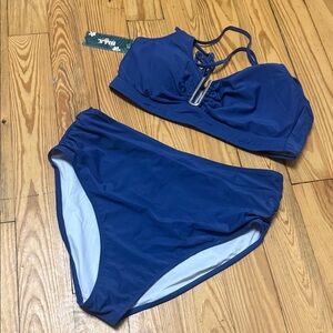 (NWT) Womens High Waisted Bikini Set Modest Tummy Control Swimsuit Bathing Suit